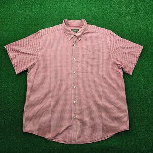 Eddie Bauer Shirt Mens 2XL Red Check Gingham‎ Button Up Outdoors Hiking Casual